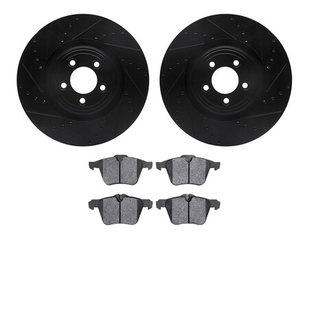 Dynamic Friction Co 8602-20017, Rotors-Drilled and Slotted-Black with 5000 Euro Ceramic Brake Pads, Zinc Coated 8602-20017